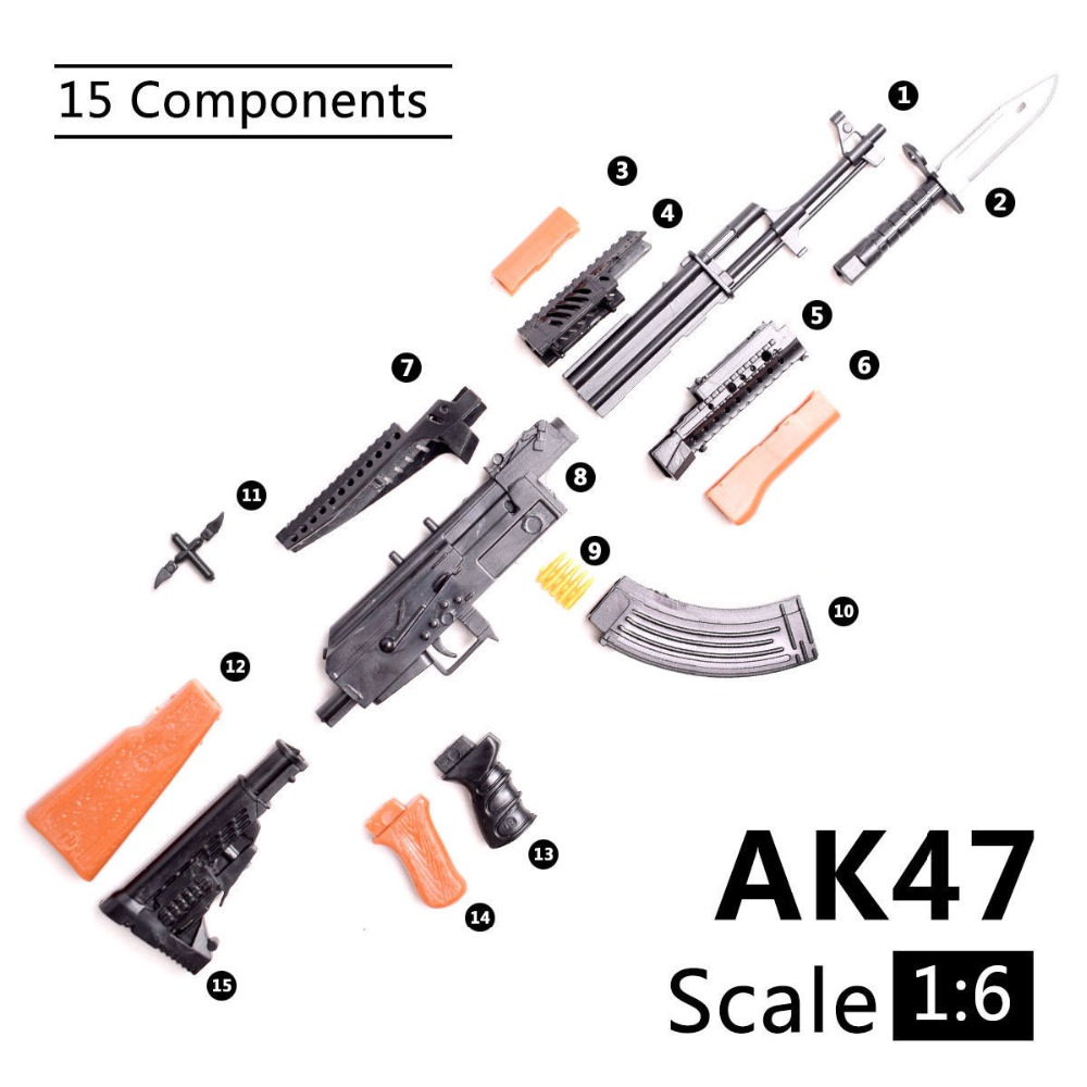 1/6 AK47 Assault Rifle  Plasti - Model Kit Weapons recensie en prijs