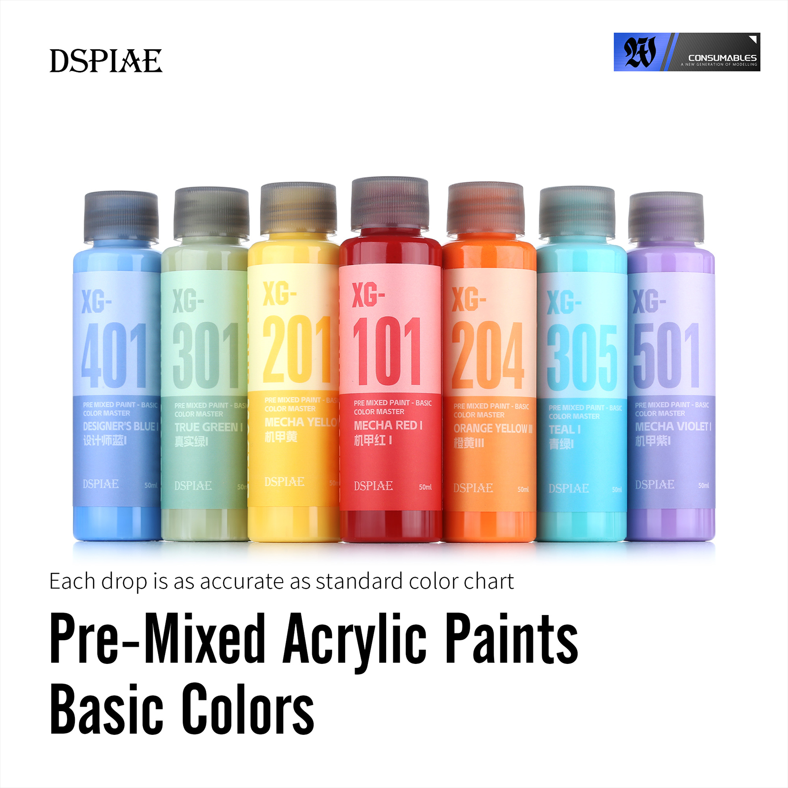 DSPIAE XG Series 50ML Pre Mixe - Model Kit Paint Set recensie en prijs